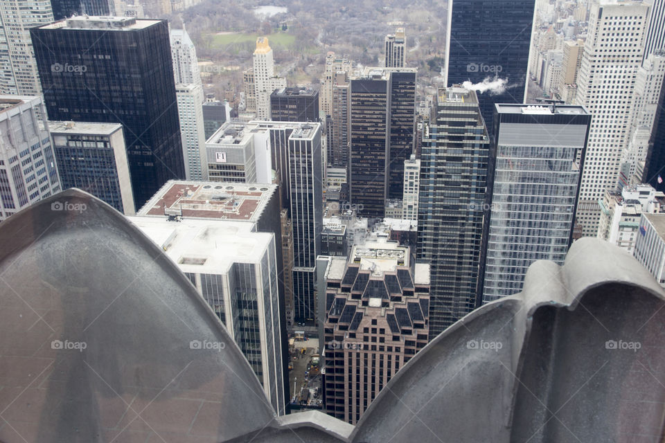 New York City - looking down from skyscraper 