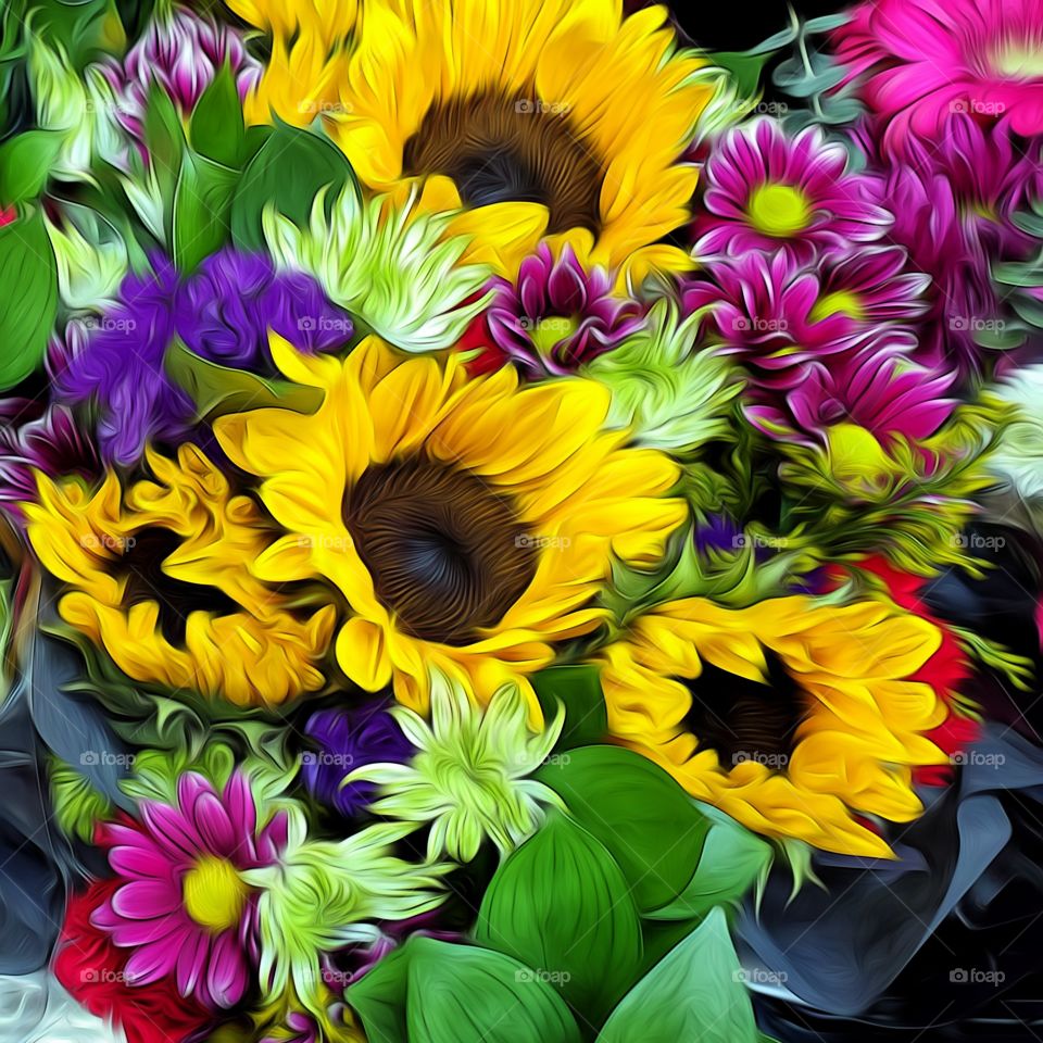 Mother Nature's sunflowers and daisies showing off their beautiful colors!