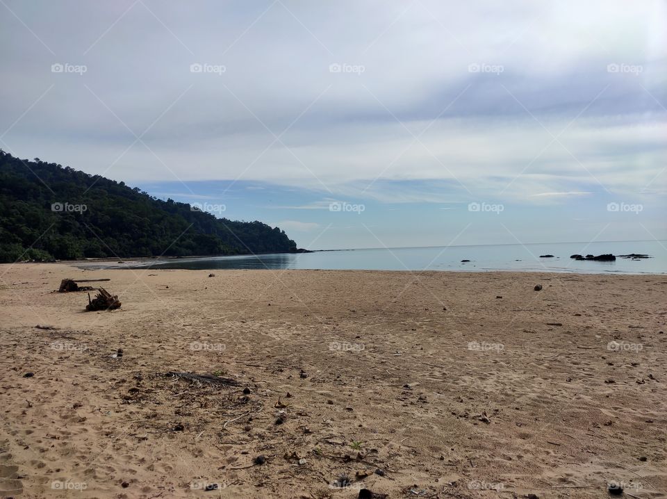 on the beach in the afternoon