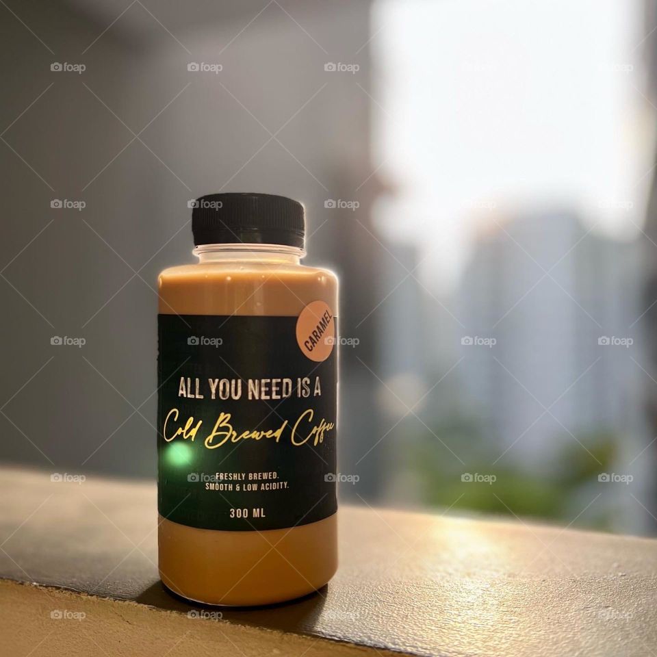 Ice cold cold brew coffee drink 