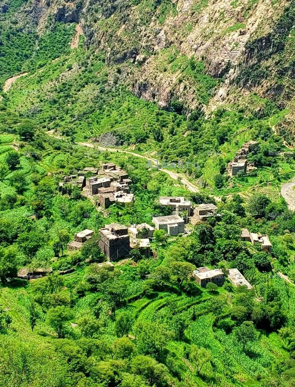 Glory be to God, the magnificent and picturesque view and the natural green trees are a view that is nothing more wonderful than it