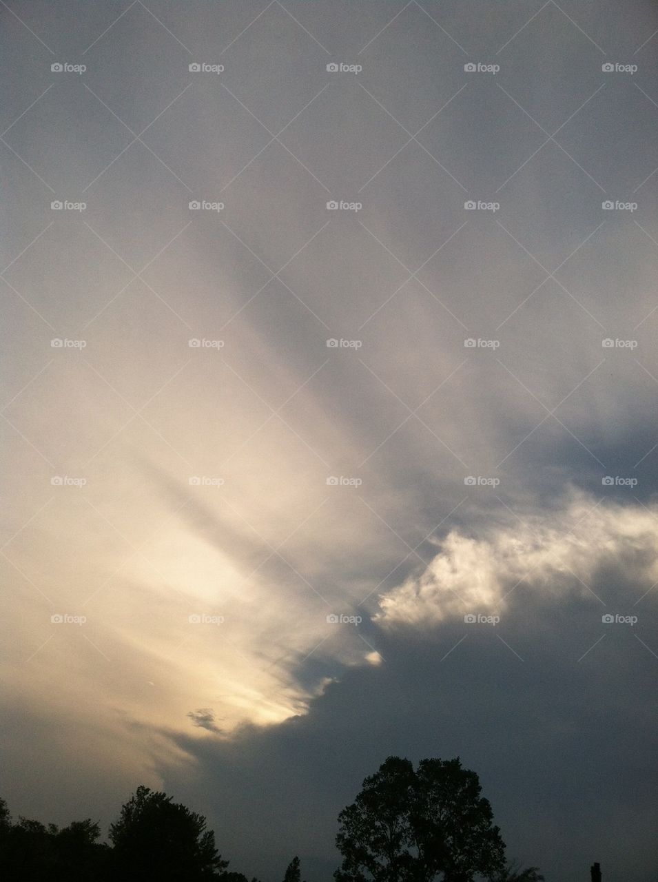 Rays of light from the clouds 