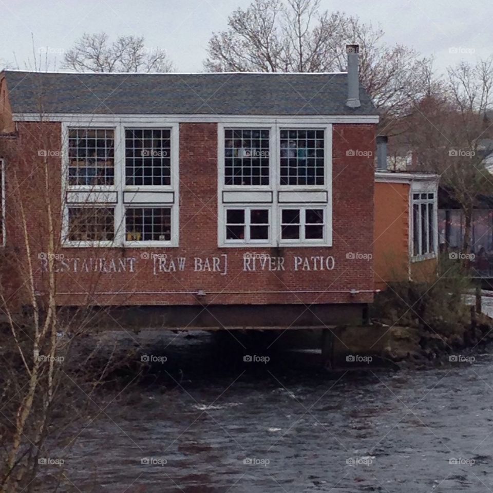 The Bridge cafe literally on the river in westerly RI