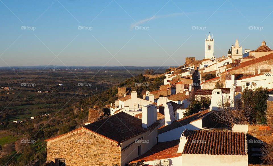 a village on the top of a hill