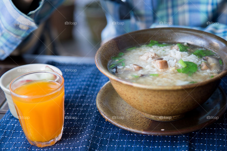 Rice soup for breakfast