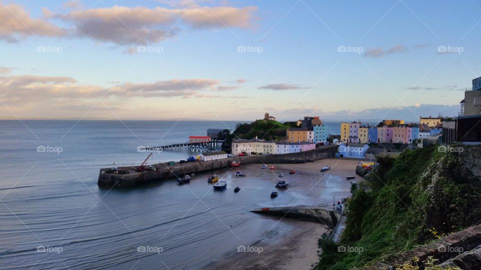 Tenby beach sunset