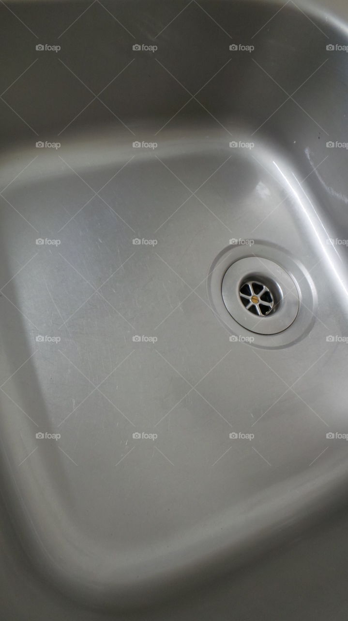 clean stainless sink and plug hole. uk