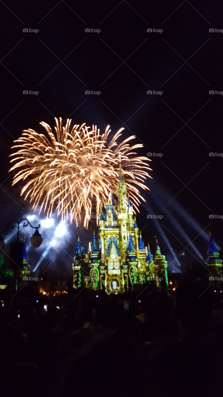 fireworks at the castle