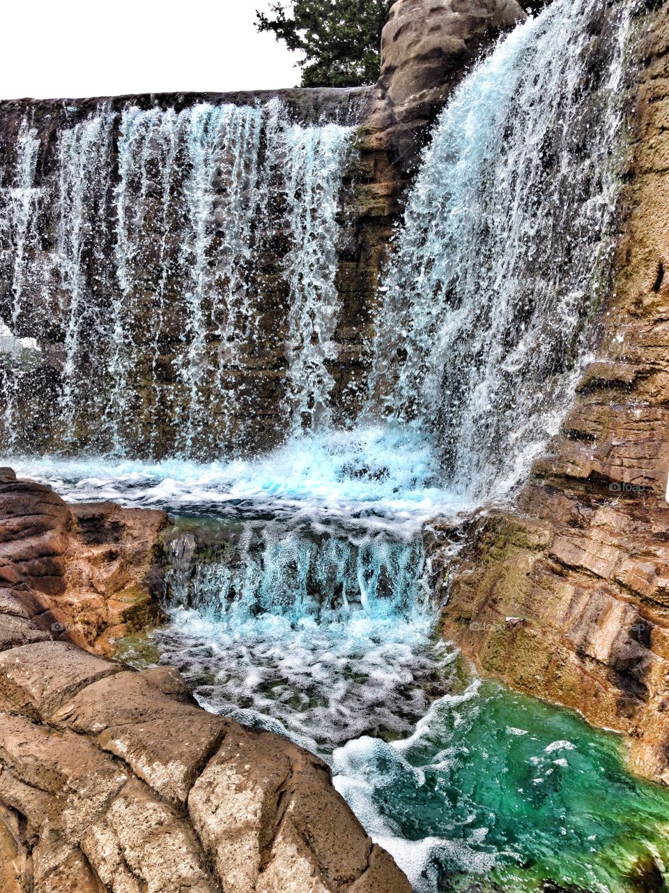 Splish splash. Waterfall at mini golf course 