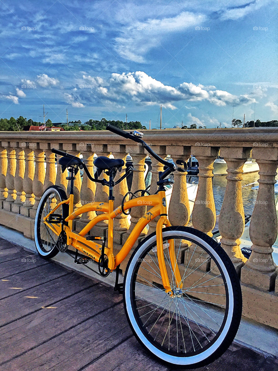 Yellow Bicycle built for two. 