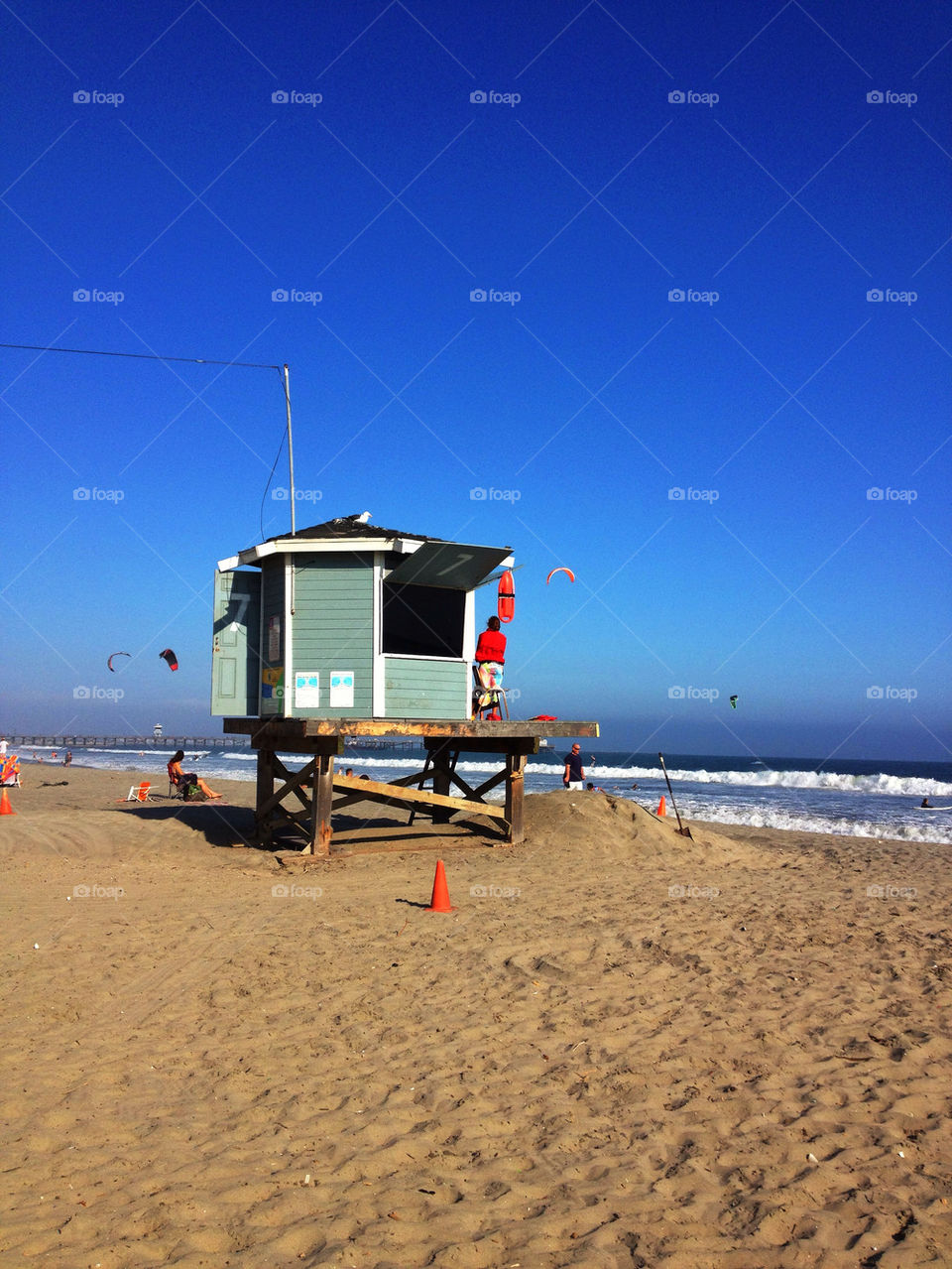 beach ocean sky blue by analia