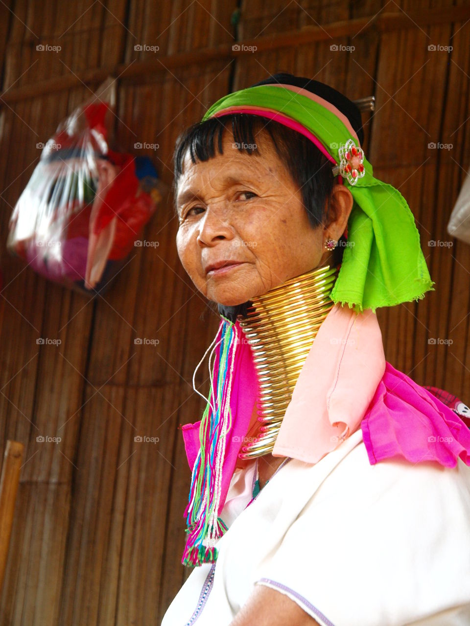 Womam Woman from the long neck tribe. Northern Thailand