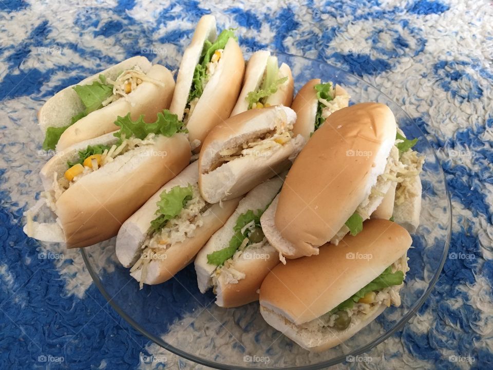 High angle view of food