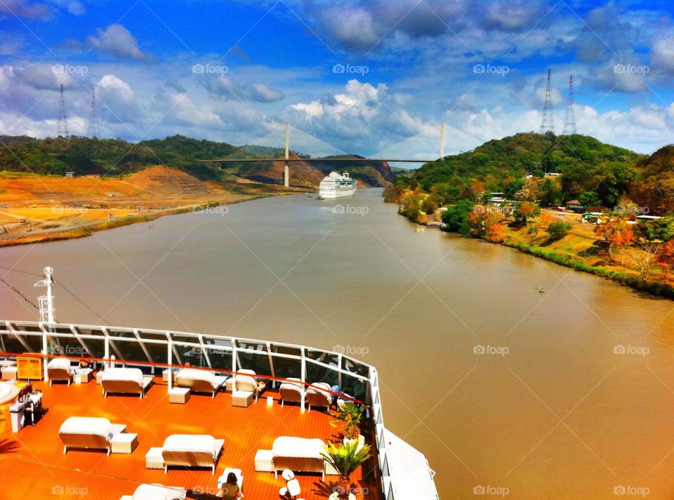Cruise Ship in a Panama Canal