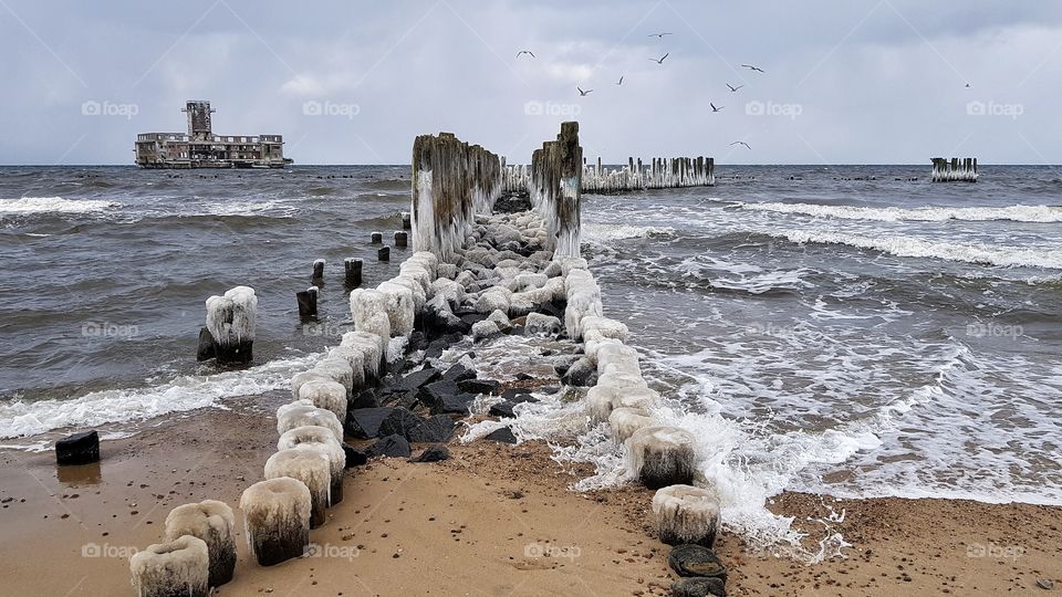 Water, Beach, Sea, No Person, Seashore