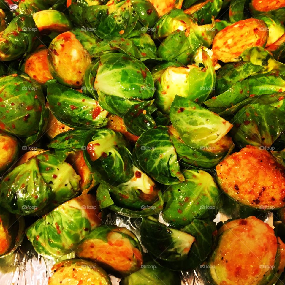 Sriracha Brussels sprouts