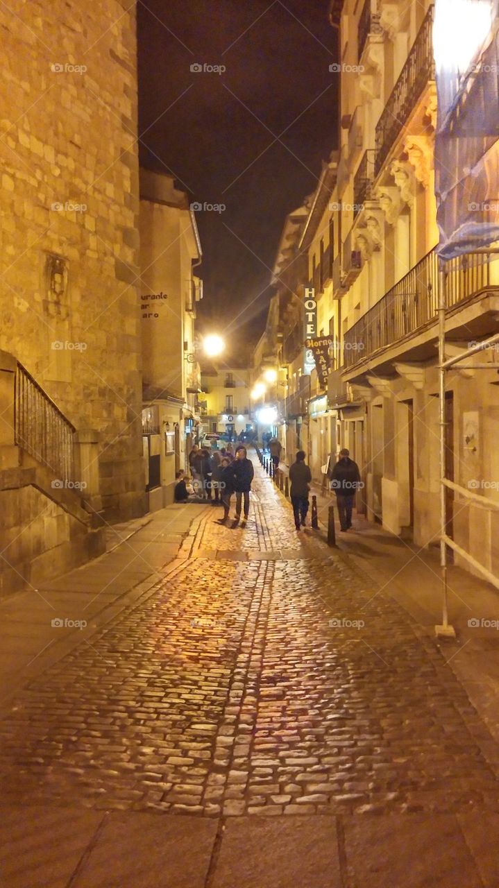 Segovia streets at night