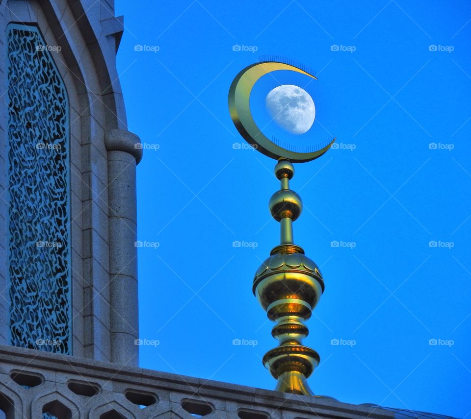 Moon and mosque