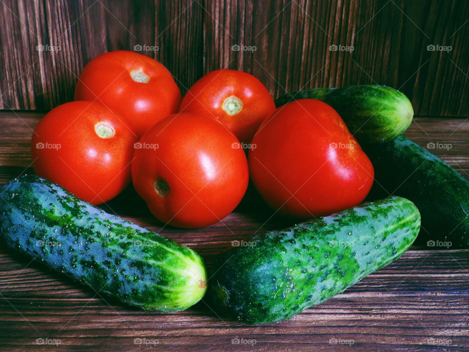 vegetables red tomatoes and cucumbers