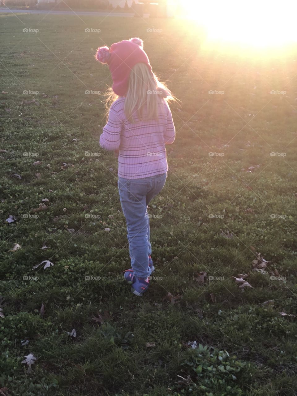 Sunset walking fall time 