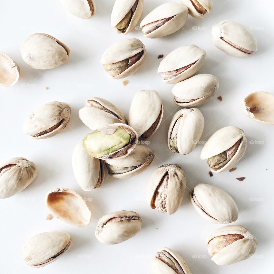 Healthy snack time with pistachios.