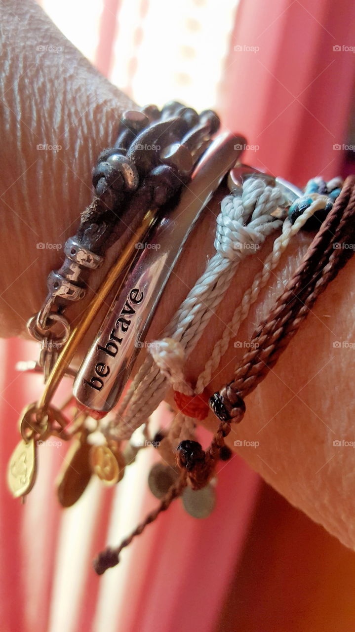Bracelets. A bevy of bracelets adorn this woman's wrist