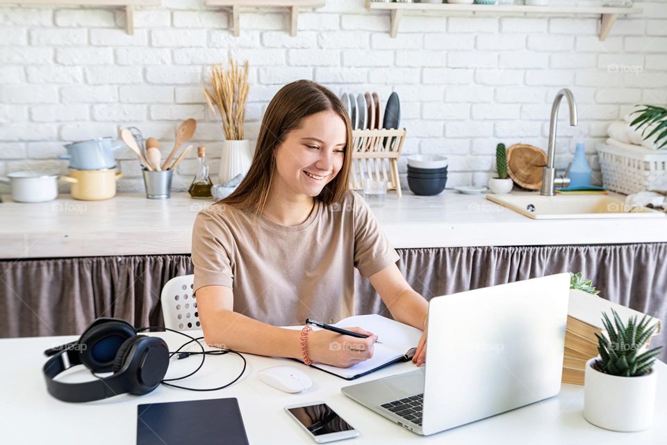 woman doing homework