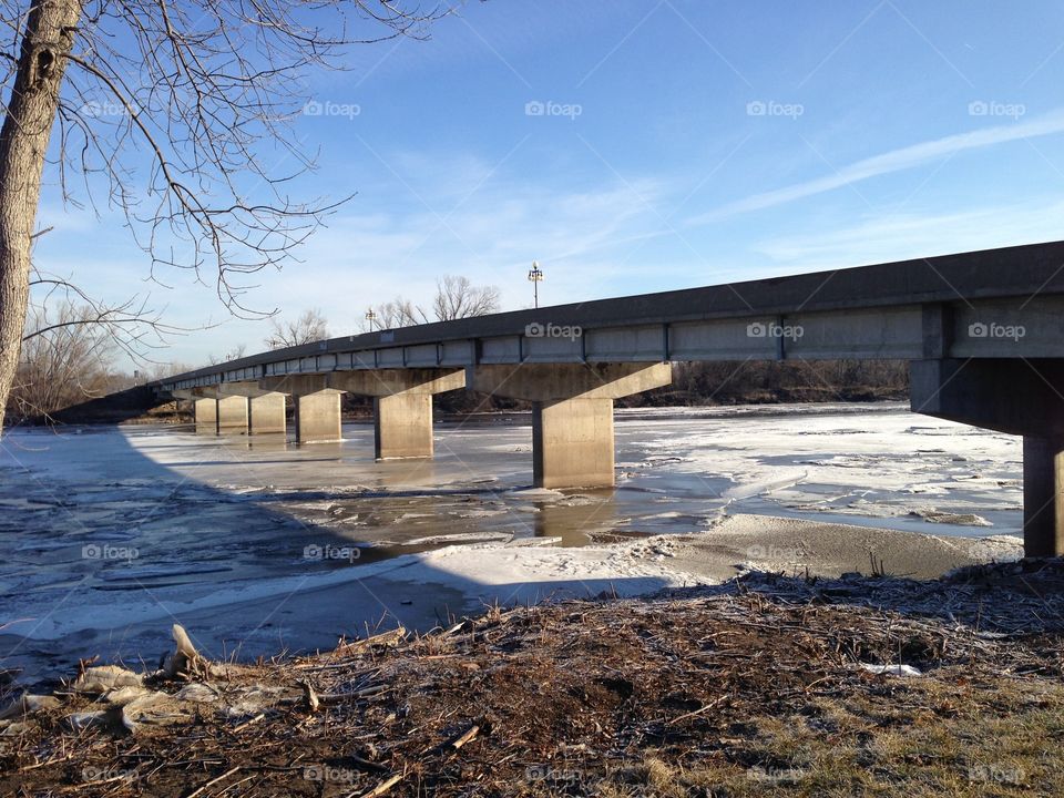 Bridge over Cedar River at Vinton, Iowa. 