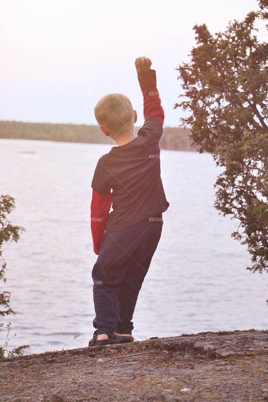 Boy looking at the views