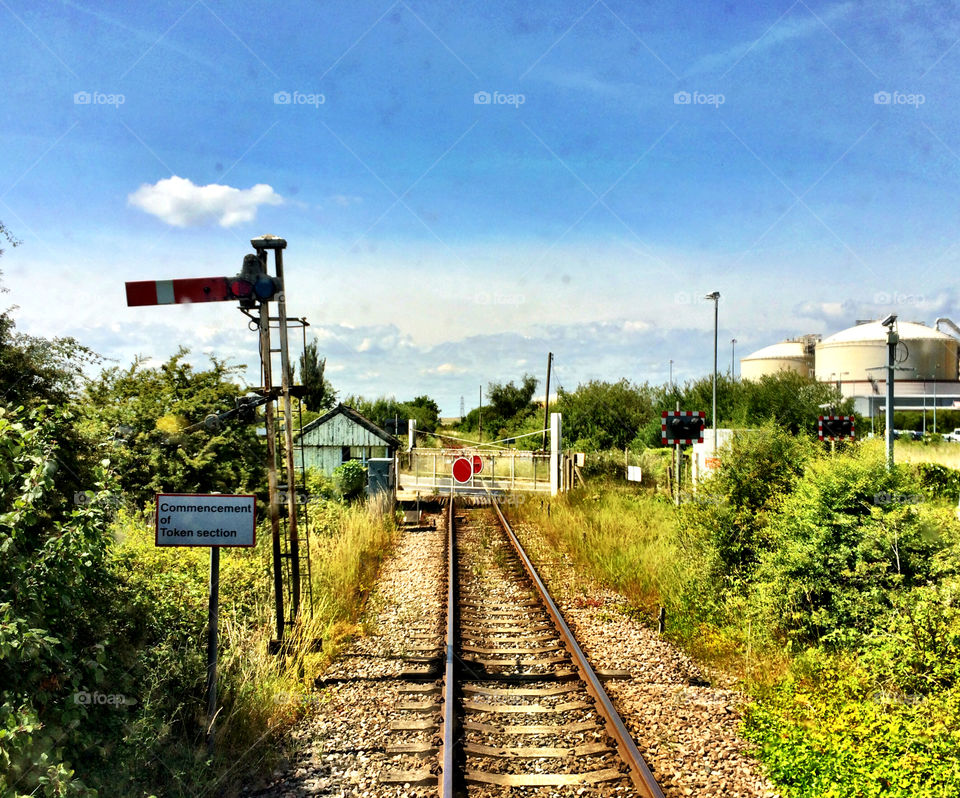 UK Railway Level Crossing and Semaphore Signal