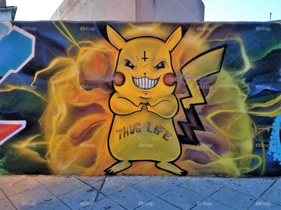 Pokemon street art in Jerez, Spain