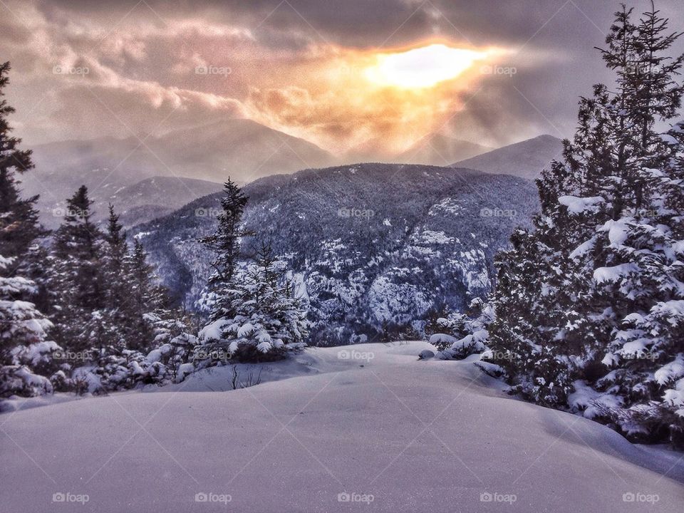 Giant mountain sunset