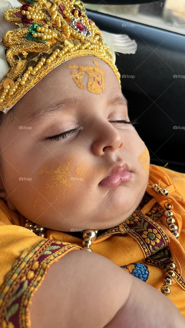 Baby is Sleeping | While playing Krishna Character