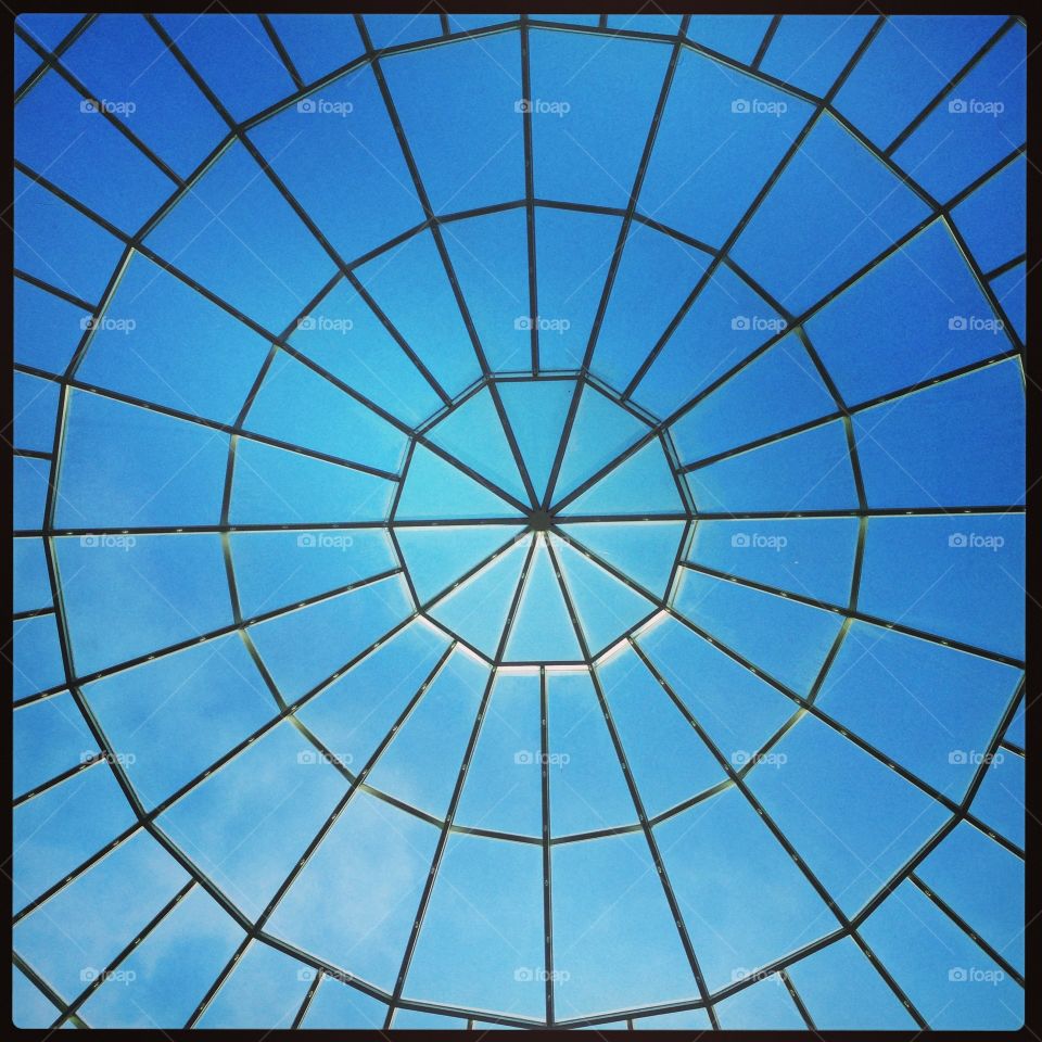 Looking up through skylight