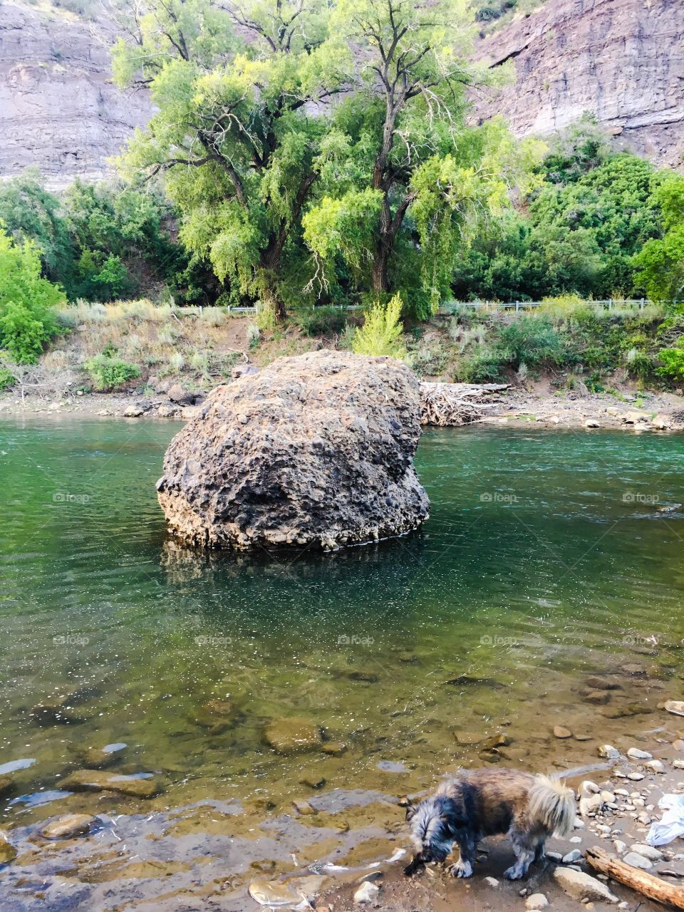 Rock in river