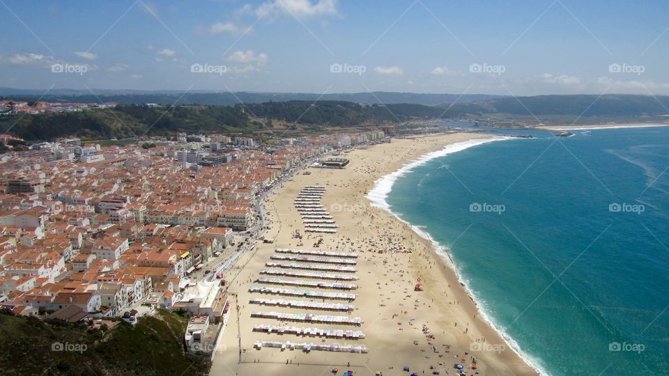 Aerial view of Nazaré beach - Portugal