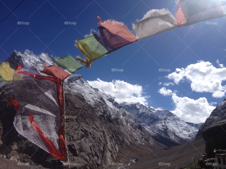 The photo taken in Buddhist monastery of Zanskar, Himalaya mountains, India