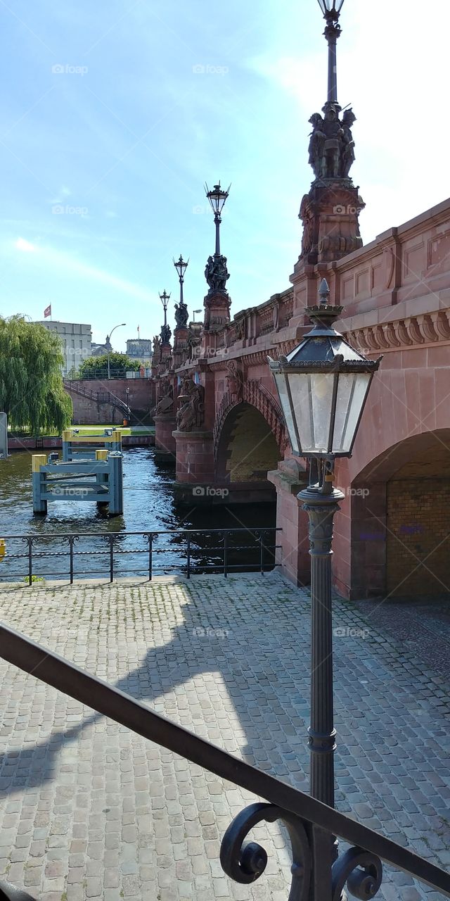 In color. Stumbled on this beautiful bridge while walking and exploring Berlin. Germany vacation 2017.