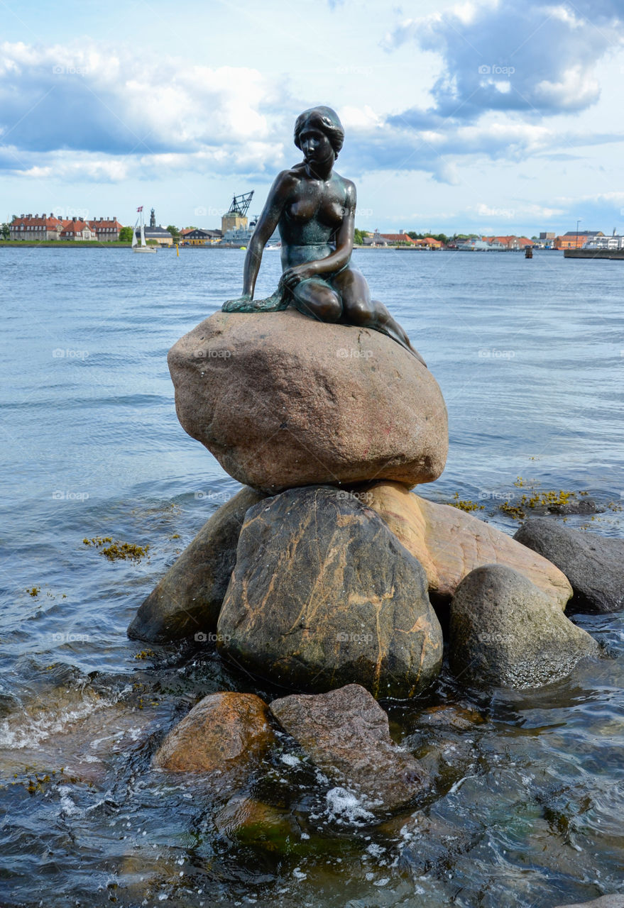 Denmark's biggest attraction Little Mermaid in Copenhagen.