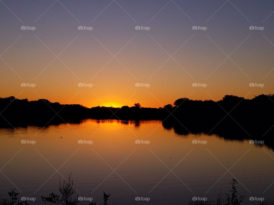 Sunset  by the lake