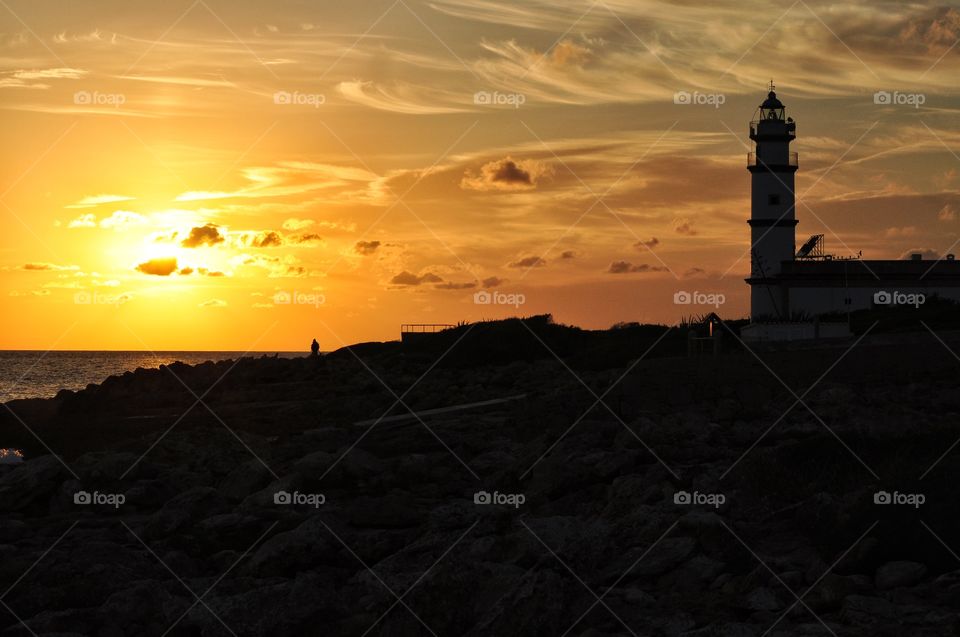 Sunset, Lighthouse, Dawn, Sun, Evening