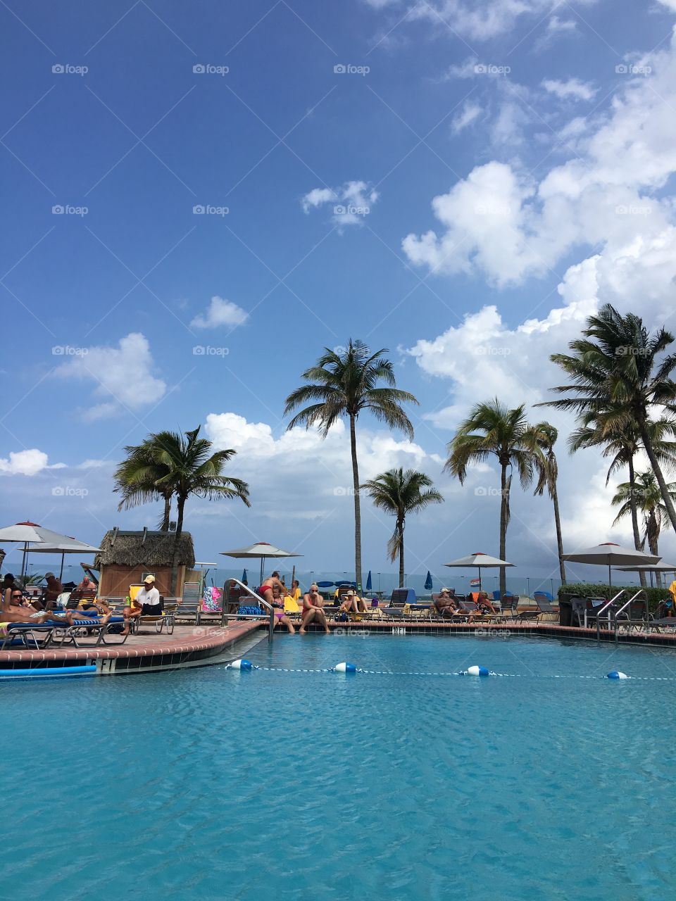 View of pool against sky