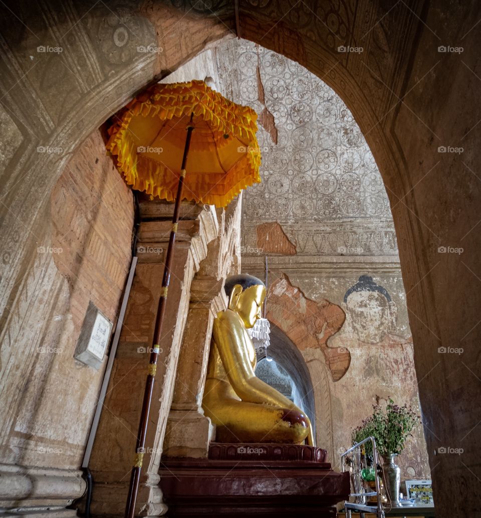 Beauty scene of Buddha in the Myanmar pagoda