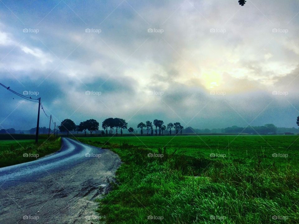 Cloudy rural landscape 