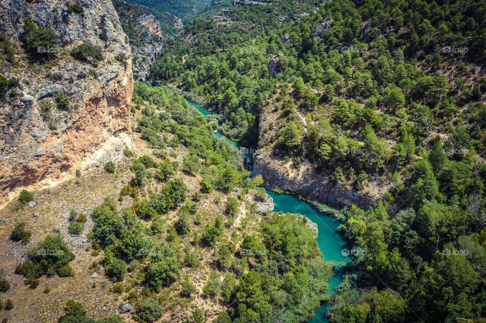 High angle view of a river, Cuenca, Spain