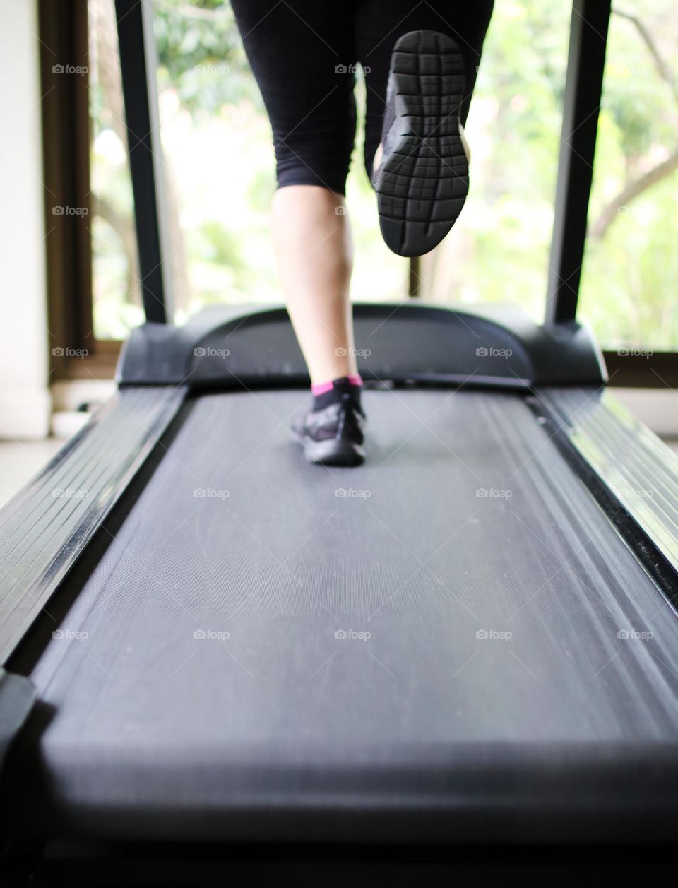 Running on a treadmill 