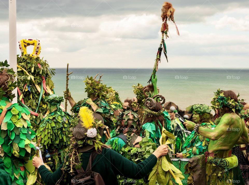 Beltane festivities on May Day in Hastings, UK