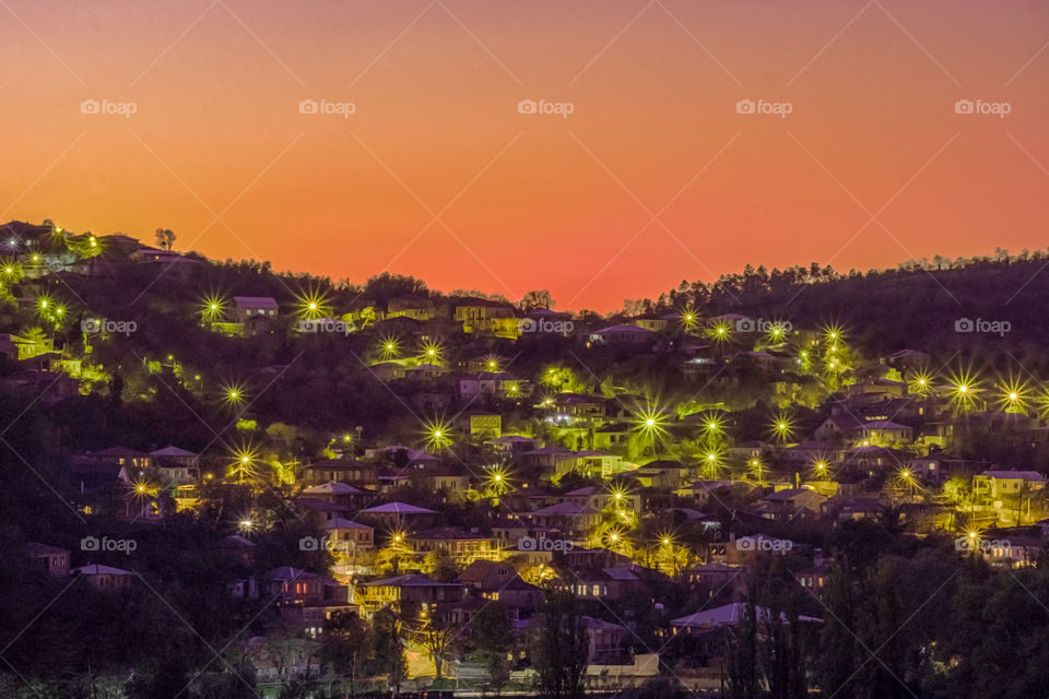 Beautiful twilight scene of city in Georgia