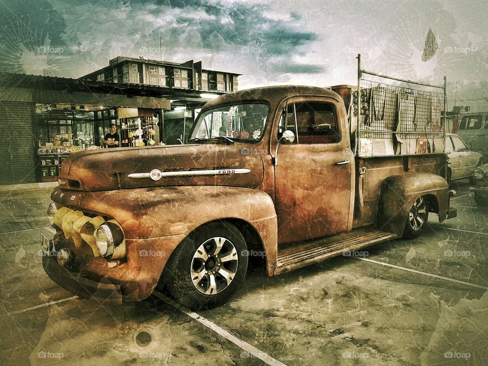 retro vintage old ford truck