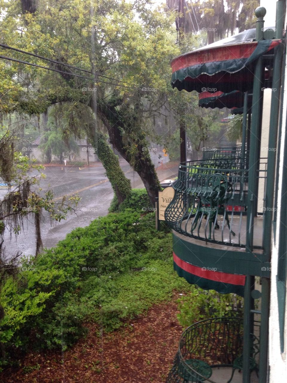 Balcony in the rain